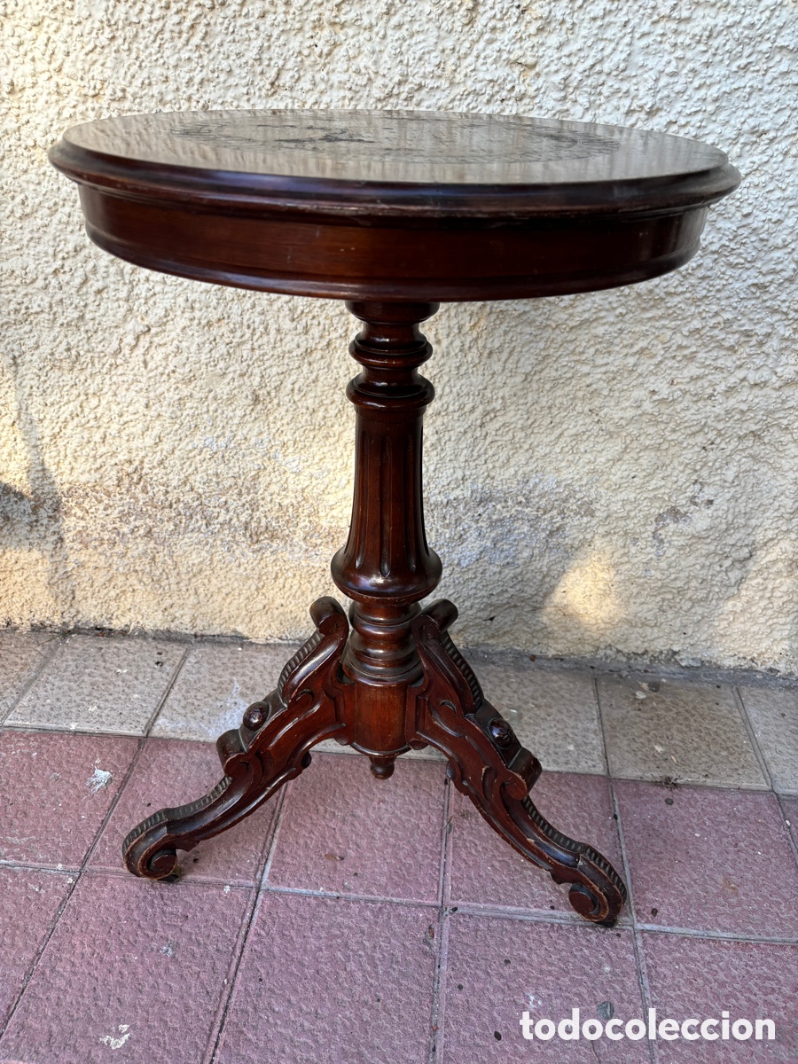 Antig&uuml;edades: Mesa velador marqueteria.