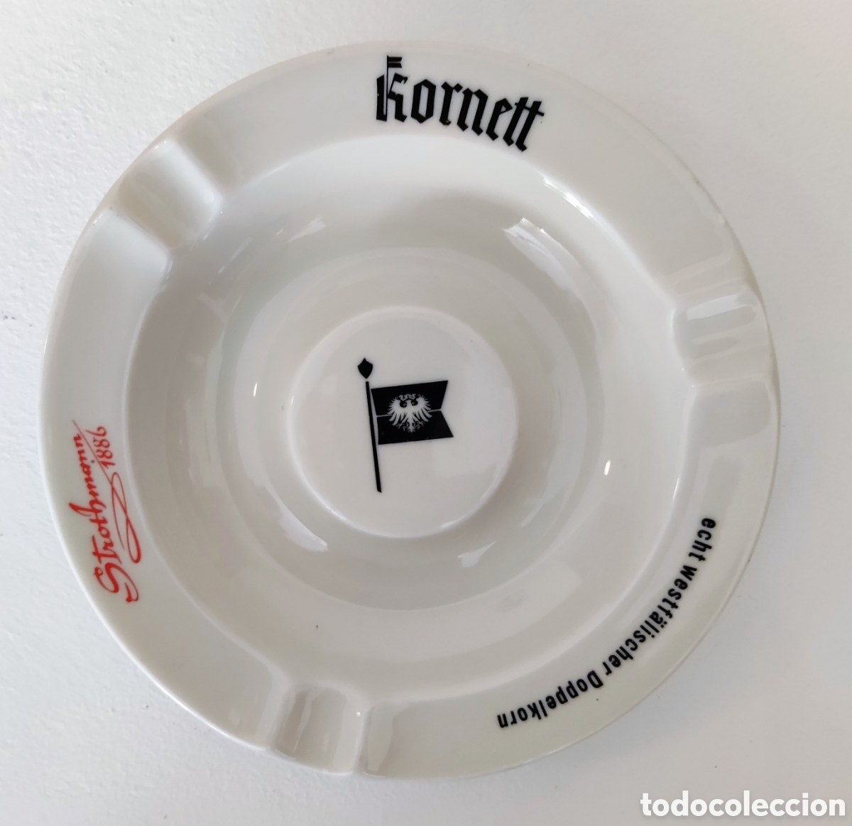 Antig&uuml;edades: Cenicero Kornett Bavaria porcelana Plankenhammer vintage Alemania publicidad licor