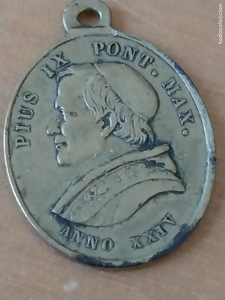 Antig&uuml;edades: 1869 PIO IX MEDALLA TONO BRONCE 2.65CMS ALTO ANTIGUA