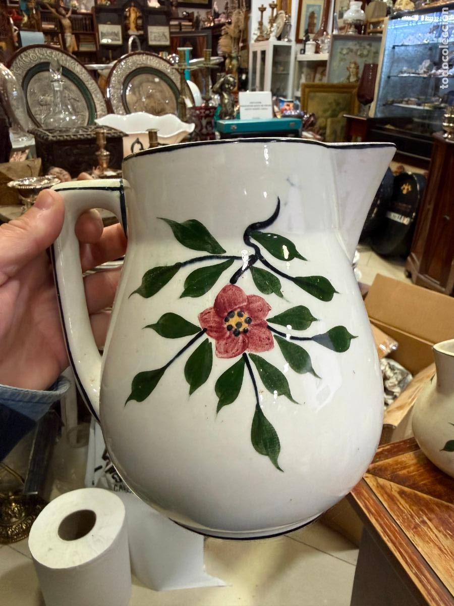 Antig&uuml;edades: ANTIGUA JARRA CERAMICA LA CARTUJA PICKMAN - MEDIDA 17 CM