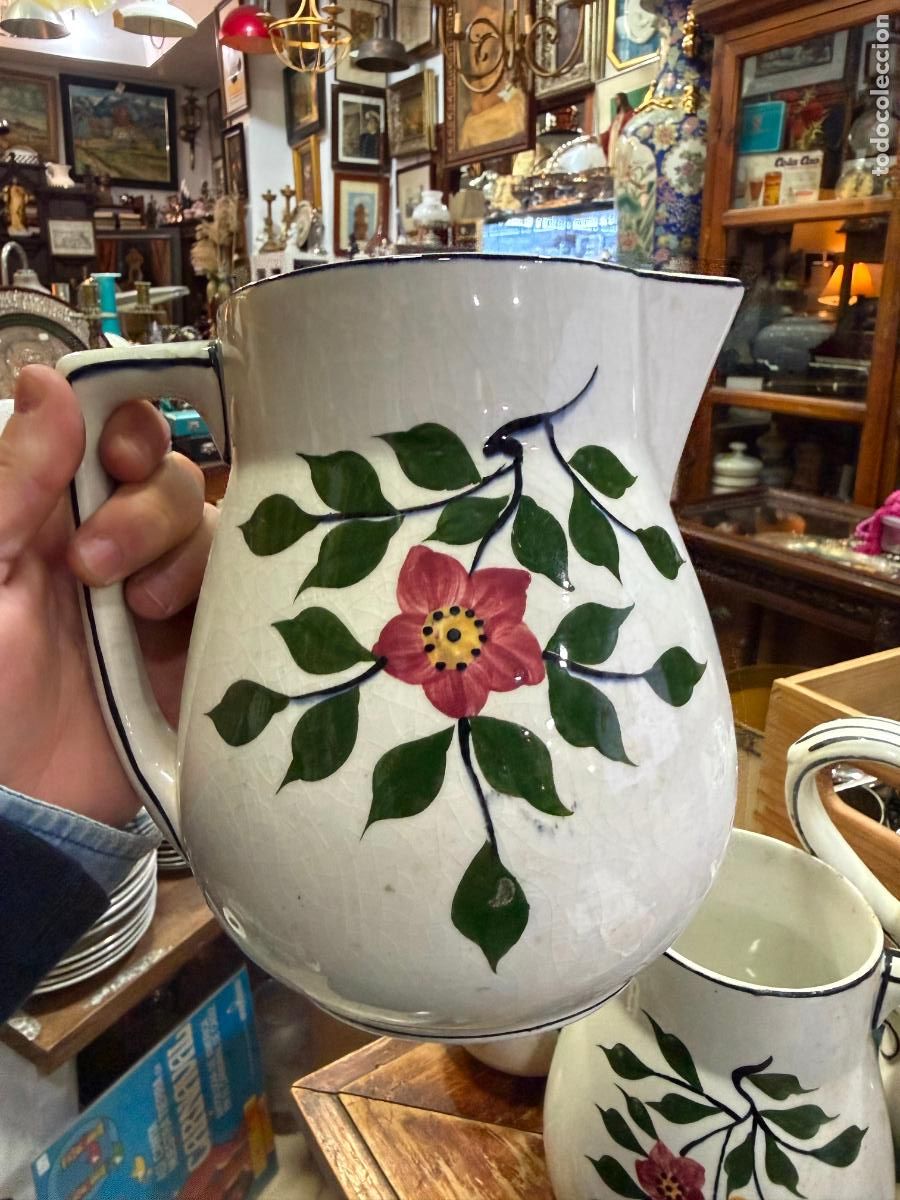 Antig&uuml;edades: ANTIGUA JARRA CERAMICA LA CARTUJA PICKMAN - MEDIDA 17 CM