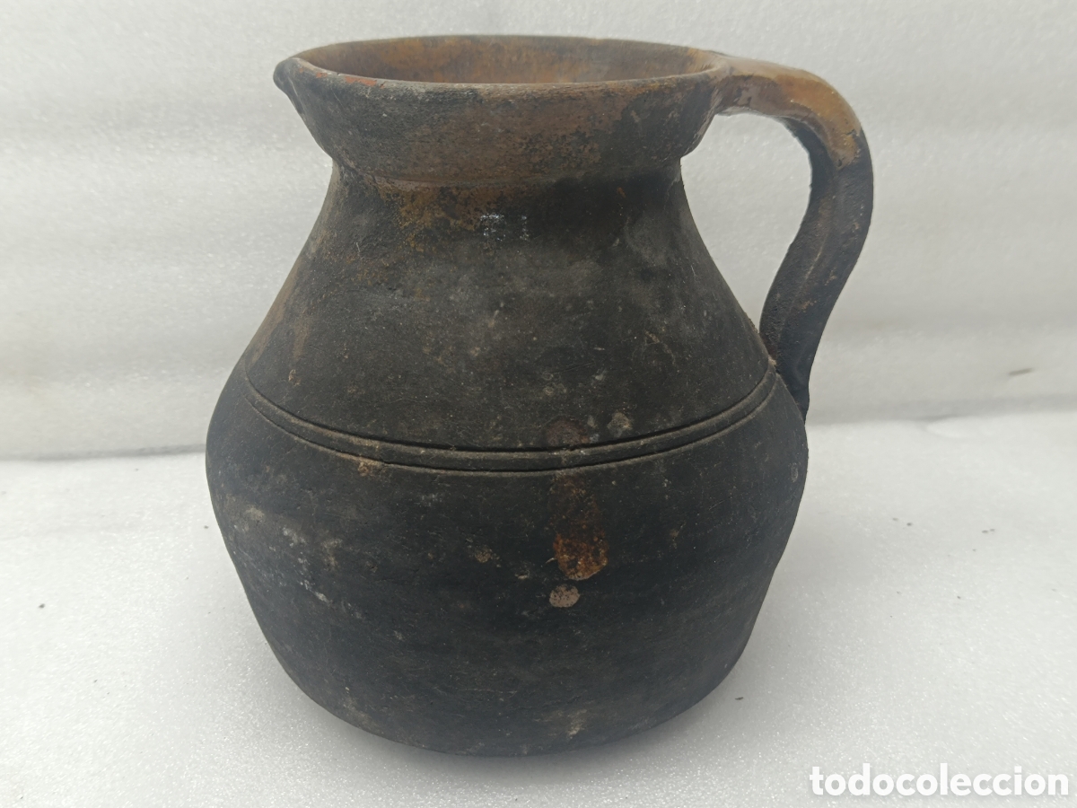 Antig&uuml;edades: ANTIGUA JARRA O PUCHERO DE BARRO.20 CM ALTURA.VE FOTOS
