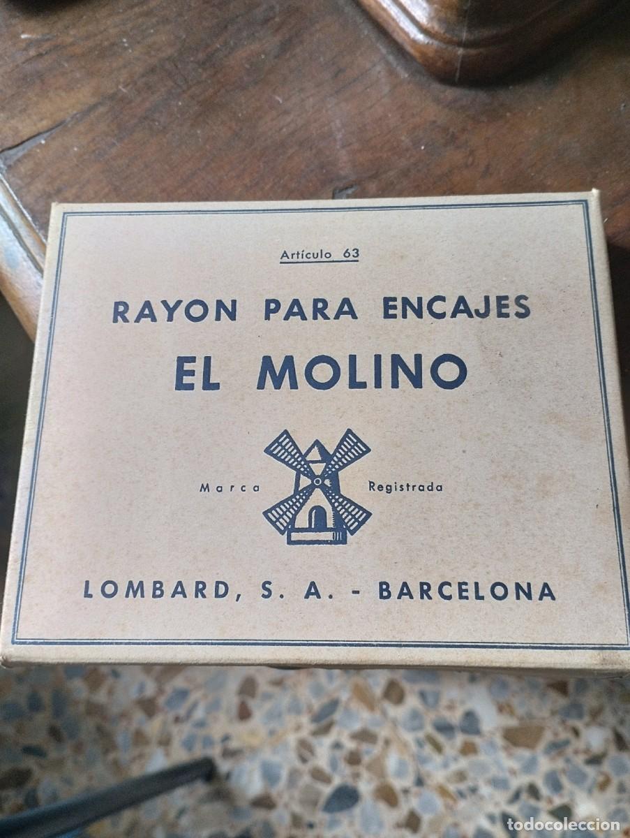 Antig&uuml;edades: Lote de bobinas de ray&oacute;n antiguo para mercer&iacute;as