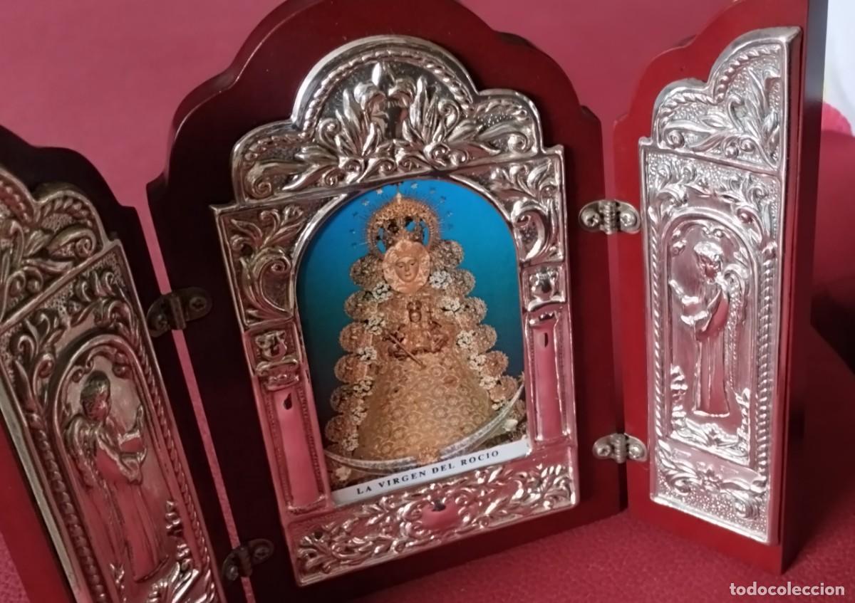 Antig&uuml;edades: Tr&iacute;ptico de la Virgen del Roc&iacute;o en plata - Foto 2