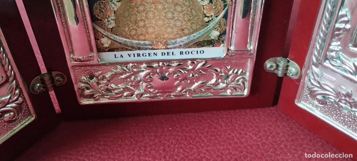 Antig&uuml;edades: Tr&iacute;ptico de la Virgen del Roc&iacute;o en plata - Foto 3