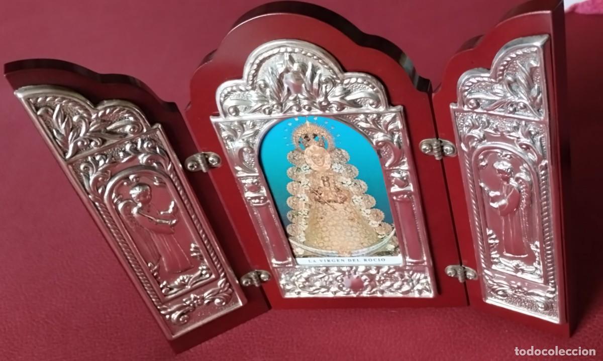 Antig&uuml;edades: Tr&iacute;ptico de la Virgen del Roc&iacute;o en plata - Foto 9