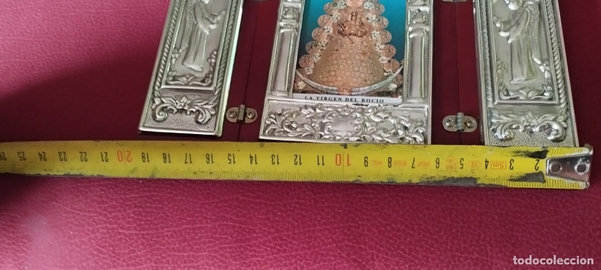 Antig&uuml;edades: Tr&iacute;ptico de la Virgen del Roc&iacute;o en plata - Foto 10