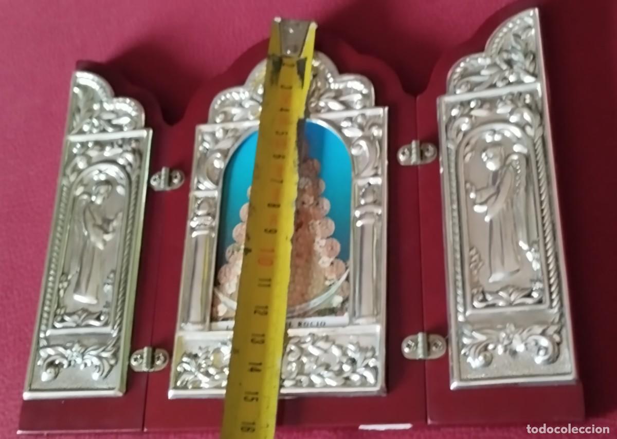 Antig&uuml;edades: Tr&iacute;ptico de la Virgen del Roc&iacute;o en plata - Foto 11