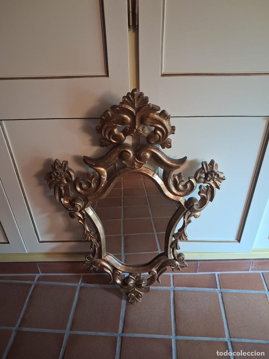 Antig&uuml;edades: Espejo cornucopia estilo barroco - Resina dorada - Ideal decoraci&oacute;n