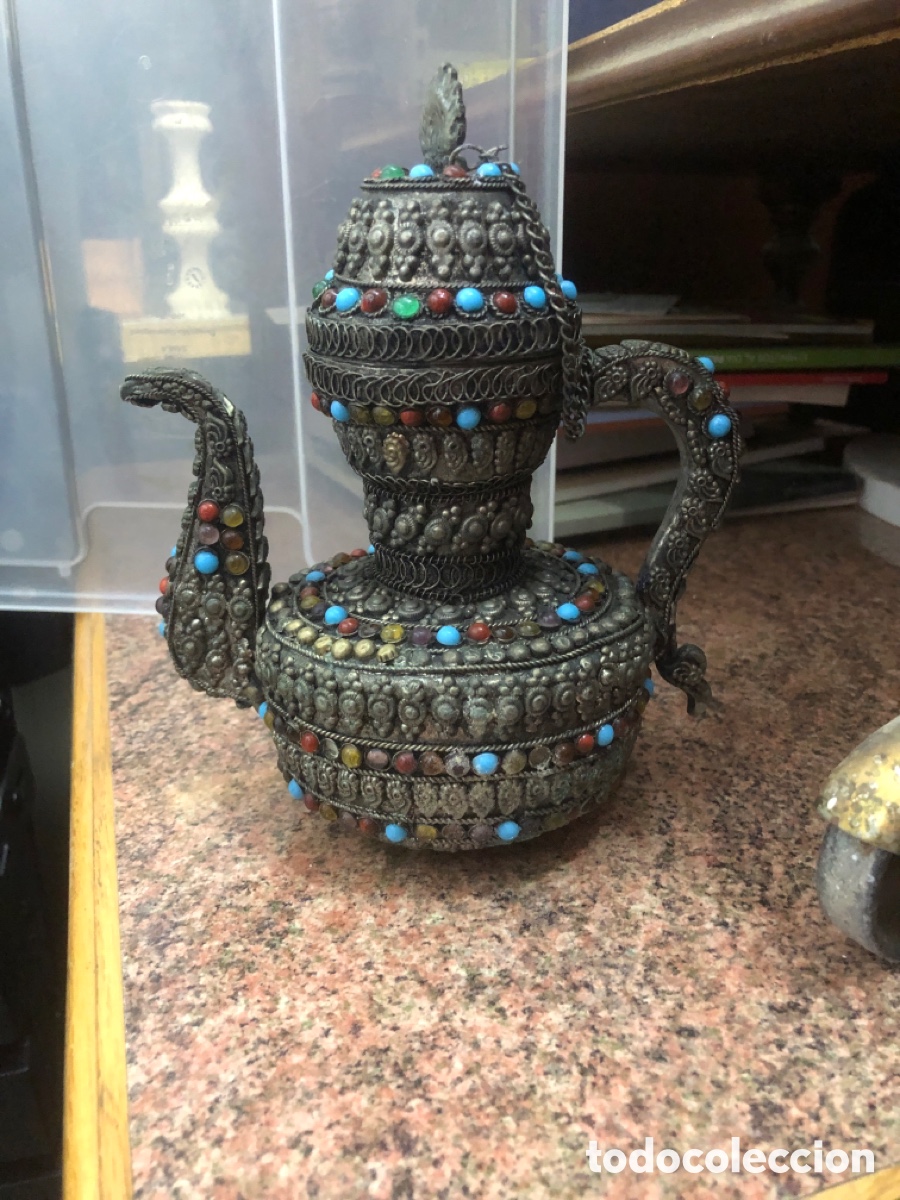 Antig&uuml;edades: Tetera estilo tibetano . Vintage - Foto 3