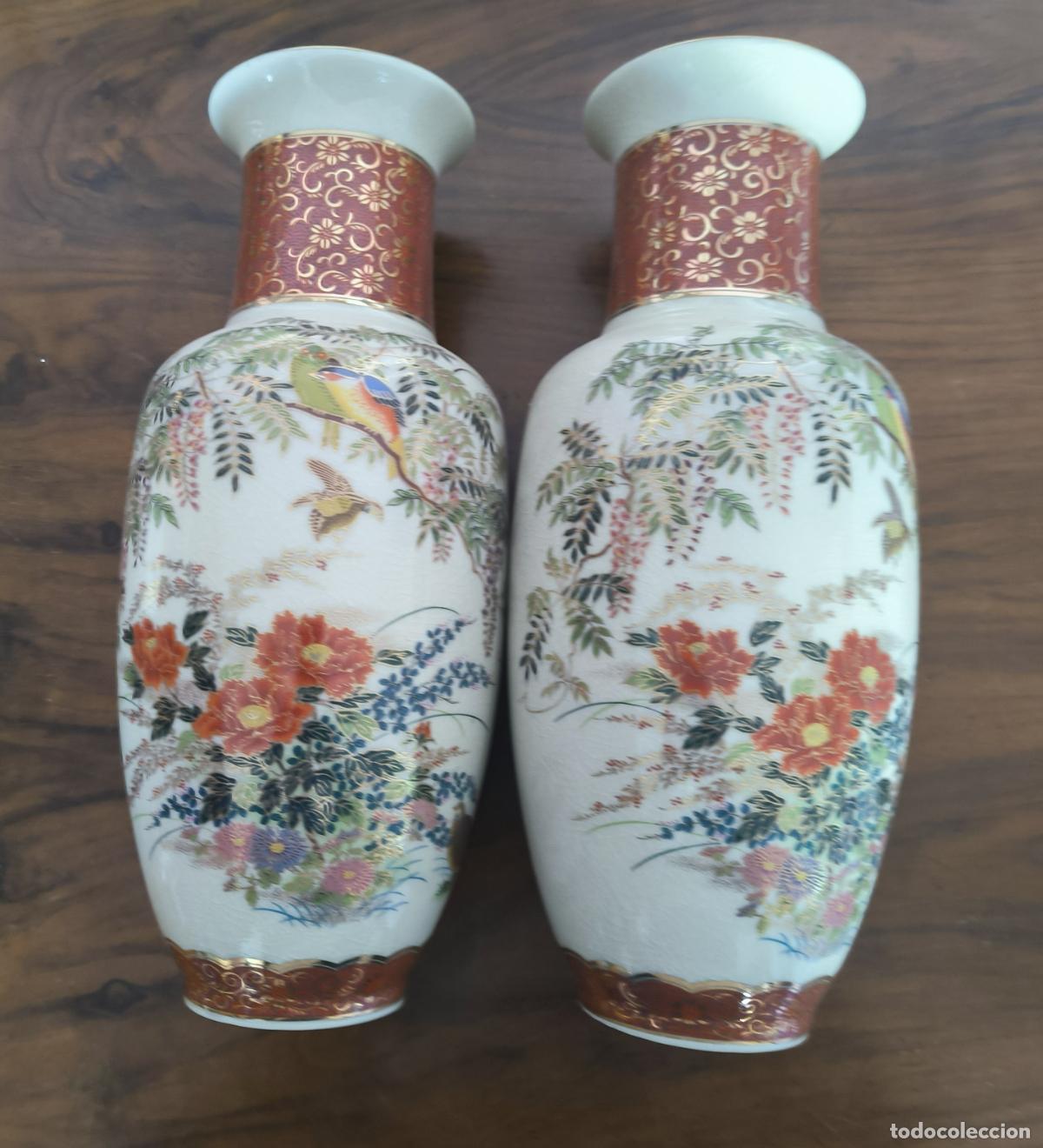 Antig&uuml;edades: PAREJA DE JARRONES ESTILO JAPON&Eacute;S
