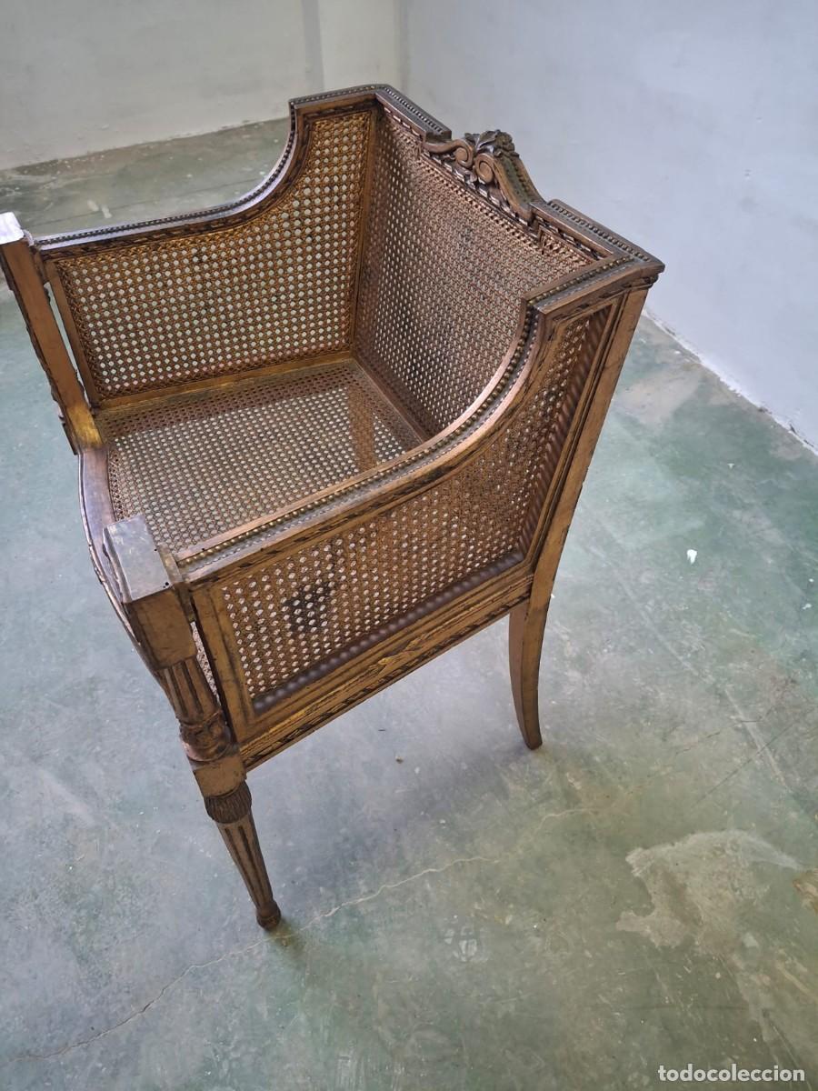 Antig&uuml;edades: Sill&oacute;n dorado estilo imperio - Foto 2