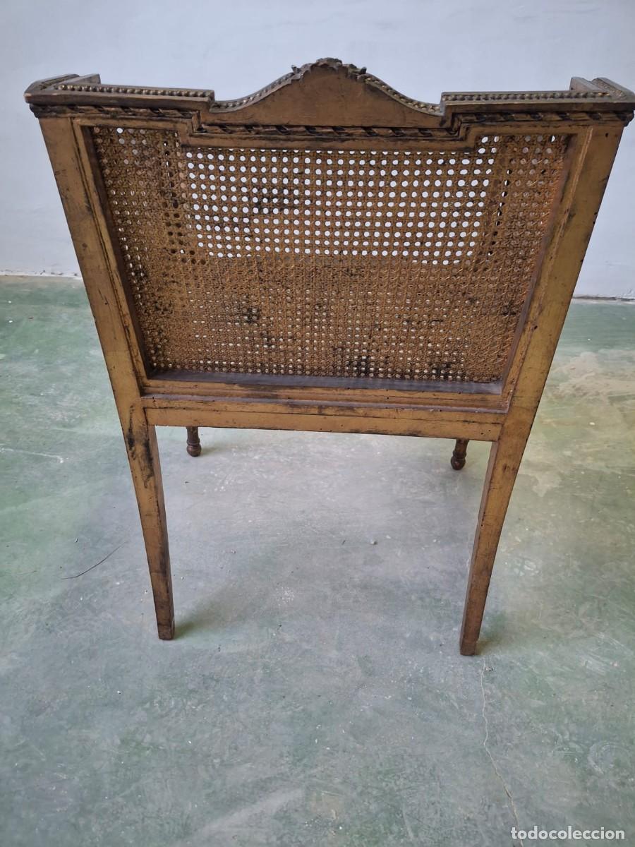 Antig&uuml;edades: Sill&oacute;n dorado estilo imperio - Foto 3