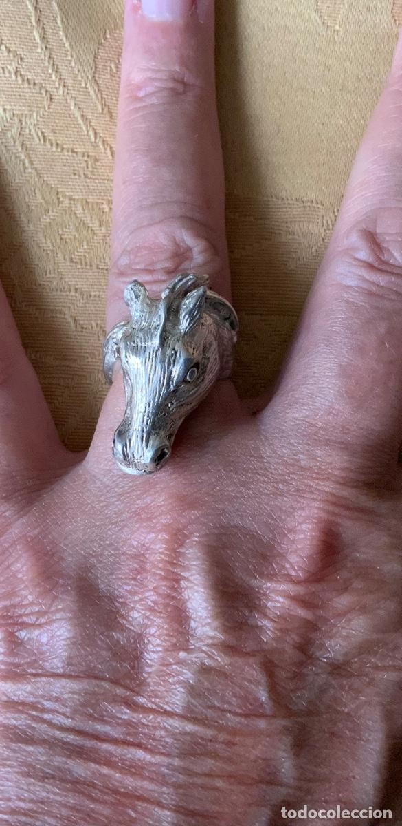 Antig&uuml;edades: ANTIGUO ANILLO DE PLATA CABEZA DE CABALLO - Foto 6