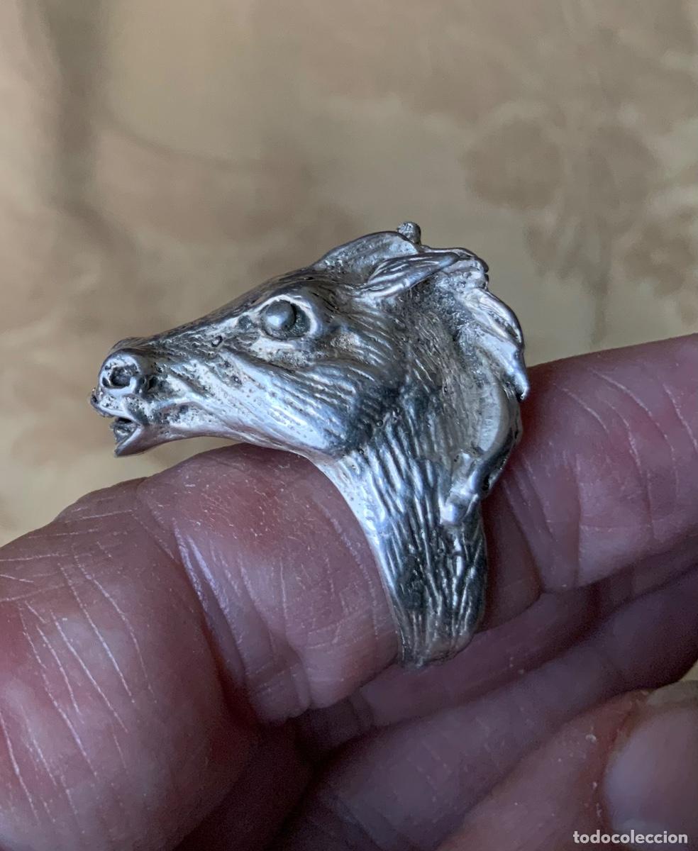 Antig&uuml;edades: ANTIGUO ANILLO DE PLATA CABEZA DE CABALLO - Foto 8