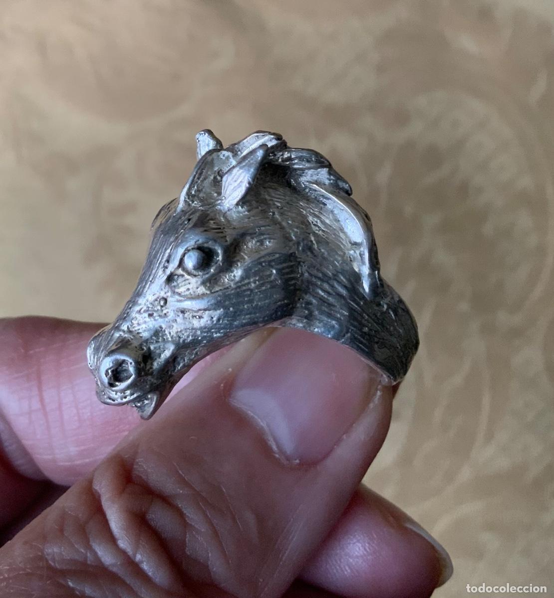 Antig&uuml;edades: ANTIGUO ANILLO DE PLATA CABEZA DE CABALLO - Foto 9