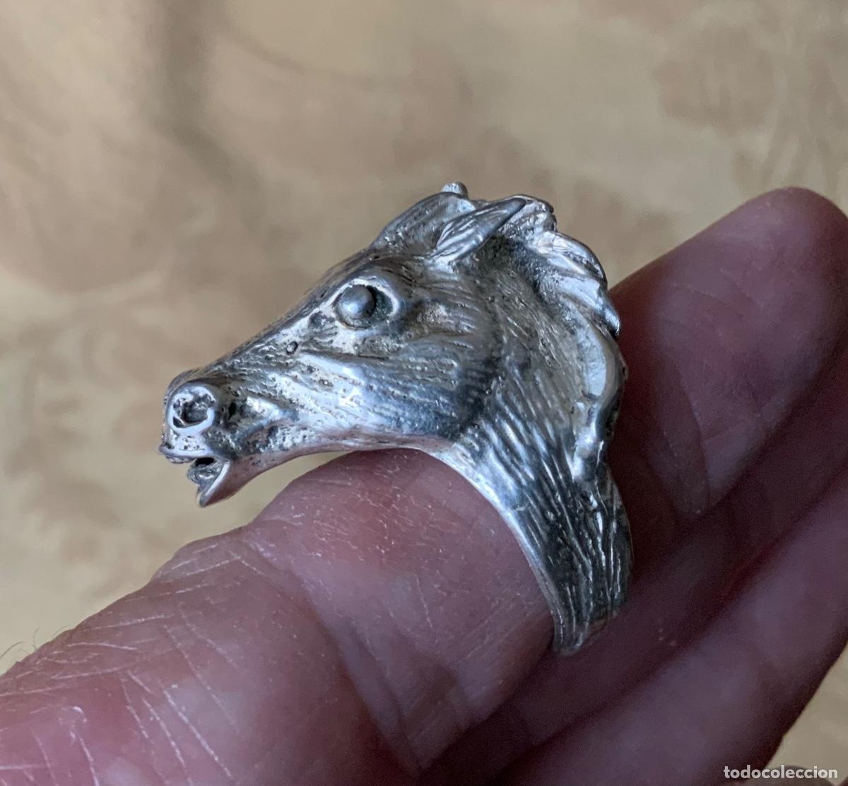 Antig&uuml;edades: ANTIGUO ANILLO DE PLATA CABEZA DE CABALLO - Foto 10