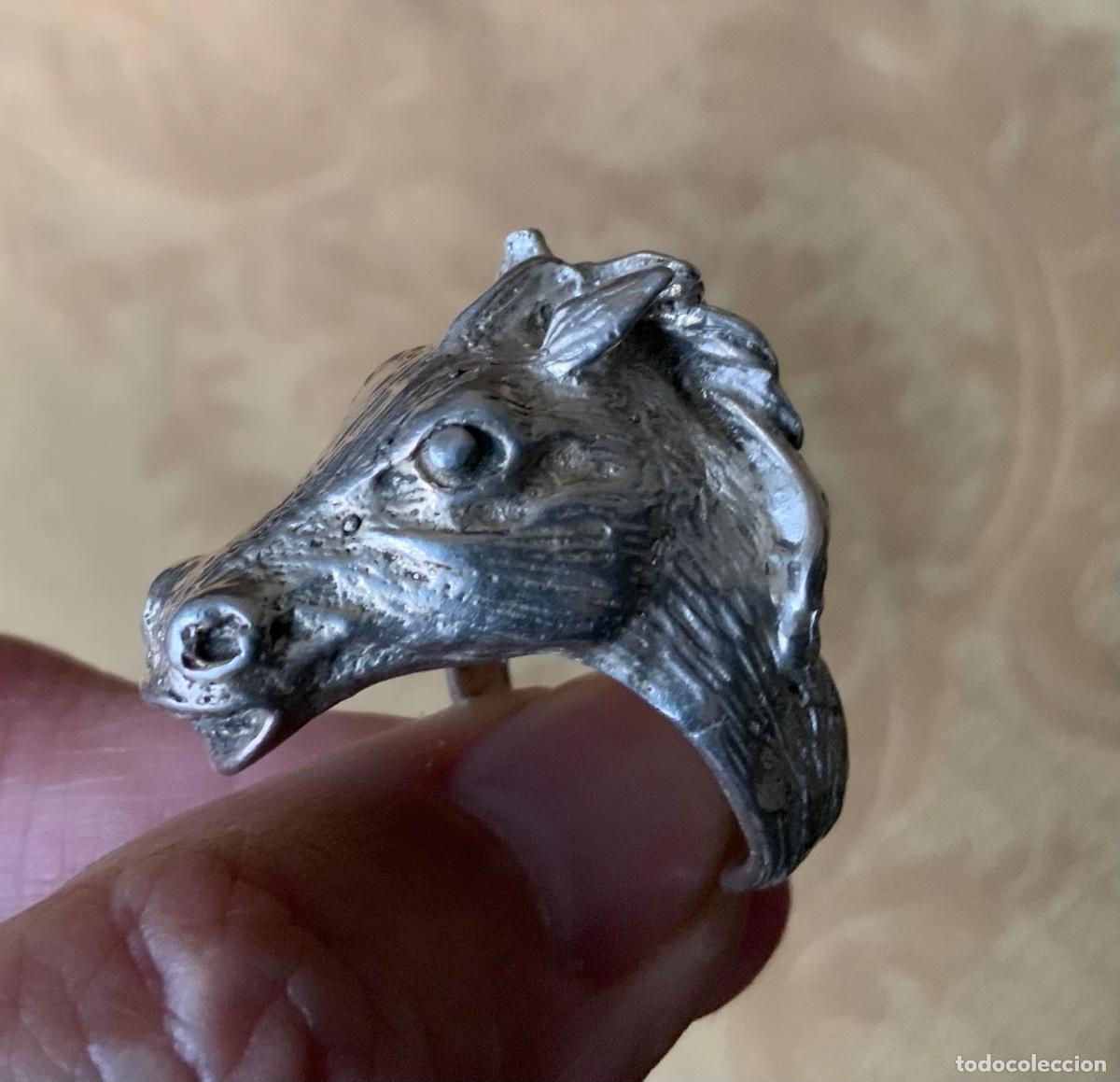 Antig&uuml;edades: ANTIGUO ANILLO DE PLATA CABEZA DE CABALLO - Foto 11