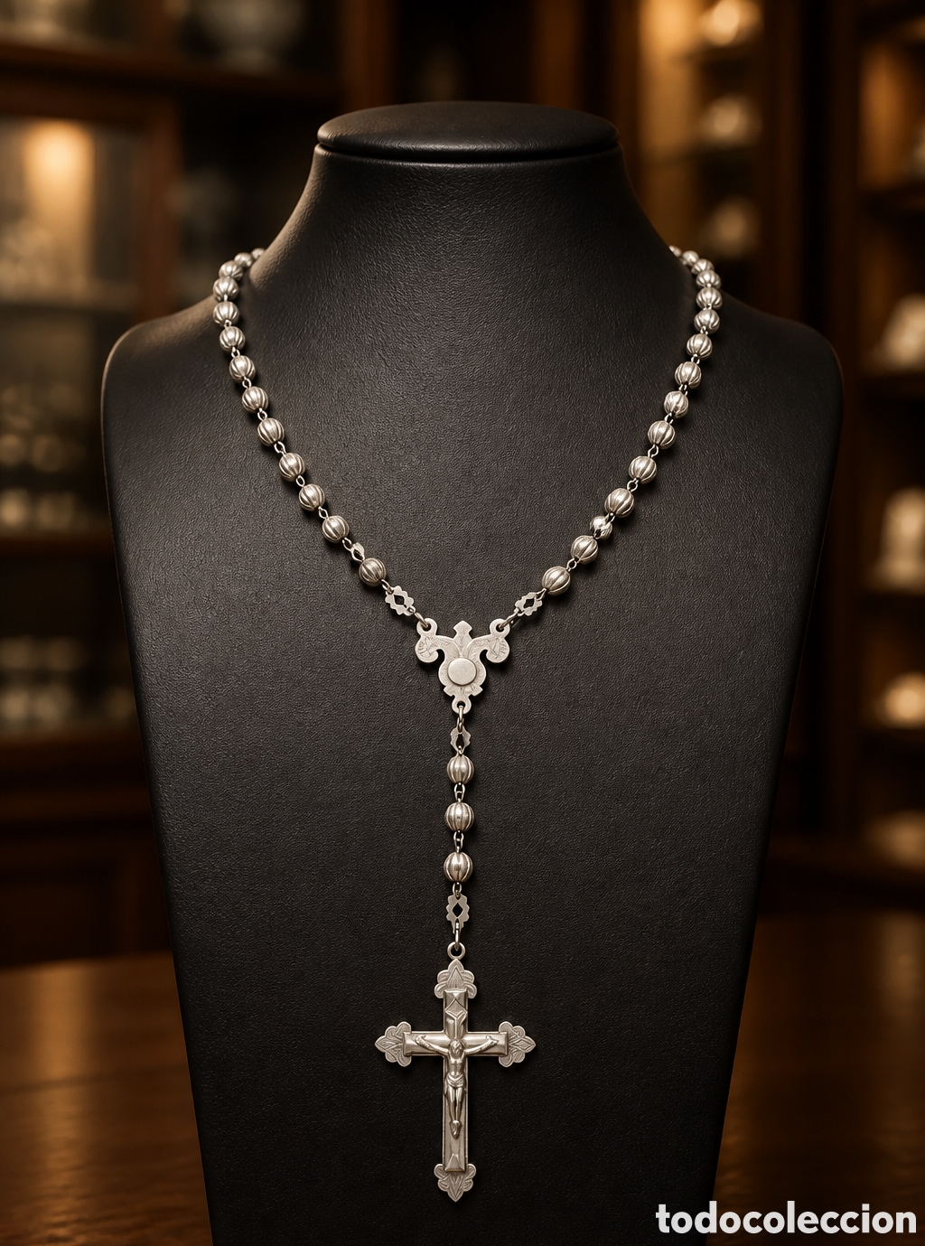 Antig&uuml;edades: Precioso rosario antiguo elaborado en plata. Una pieza delicada y con historia. - Dise&ntilde;o con cuenta