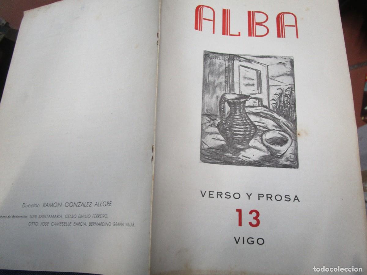 Antig&uuml;edades: GALICIA VIGO - REVISTA POESIA &rdquo; ALBA &rdquo; 1952 - N&ordm; 13 VARIOS COLABORADORES 10PP 24CM. VER FOTOS.