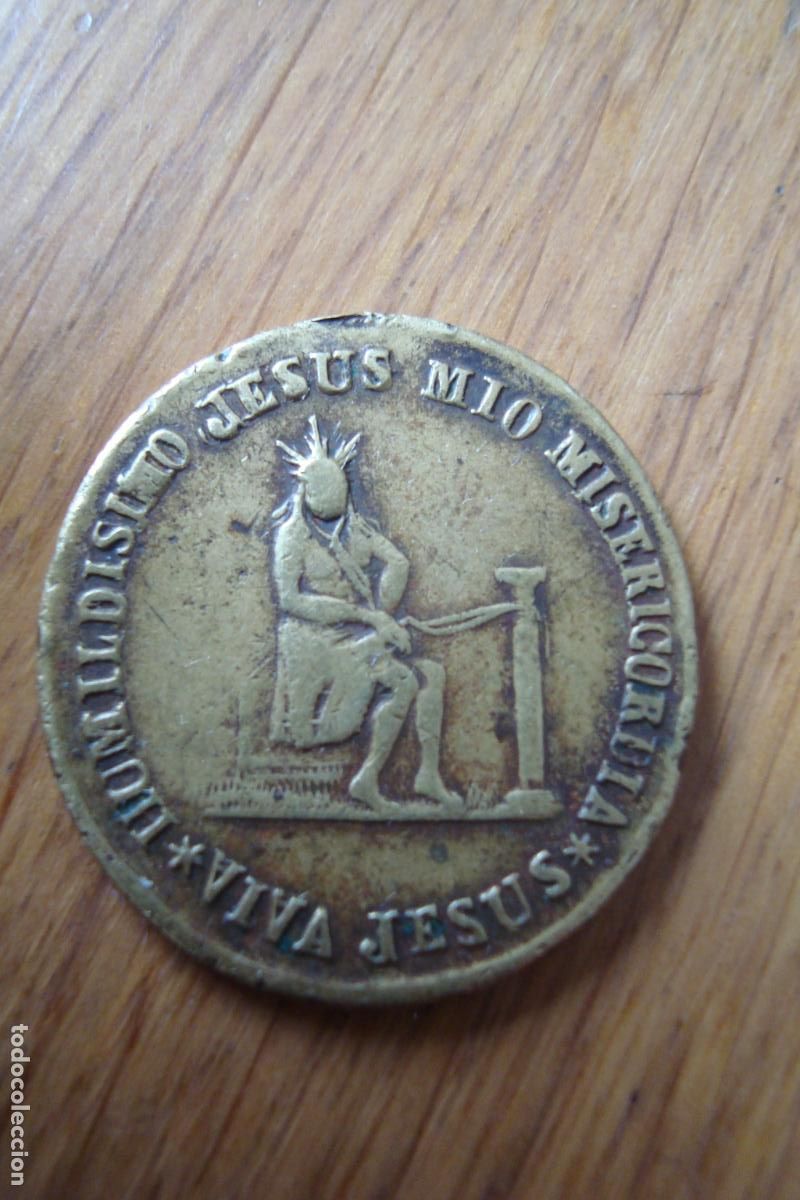 Antig&uuml;edades: ANTIGUA MEDALLA JESUS DE LA HUMILDAD PATRONO HIGUERA LA REAL BADAJOZ SIGLO XIX.