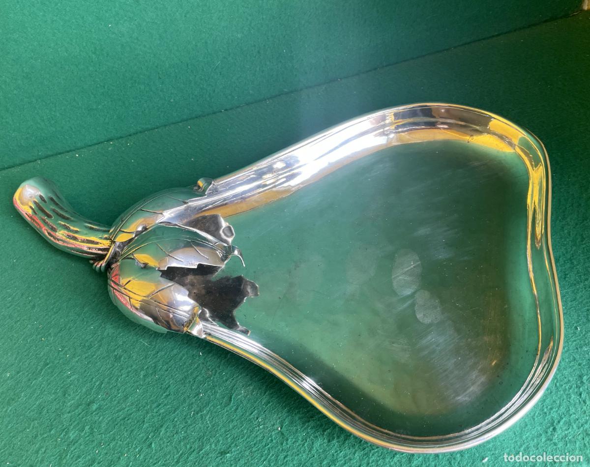 Antig&uuml;edades: BANDEJA PLATEADA PERA - MARTELE MARTILLEADA - ALMAZ&Aacute;N - CIRCA MITAD SIGLO XX - MUY BUEN ESTADO