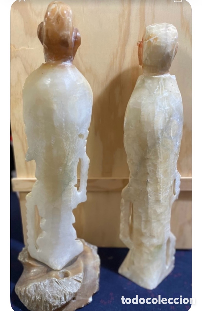Antig&uuml;edades: Dos figuras de Monjes en M&aacute;rmol - Foto 4