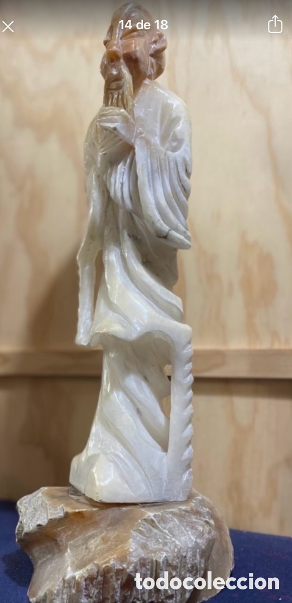 Antig&uuml;edades: Dos figuras de Monjes en M&aacute;rmol - Foto 5