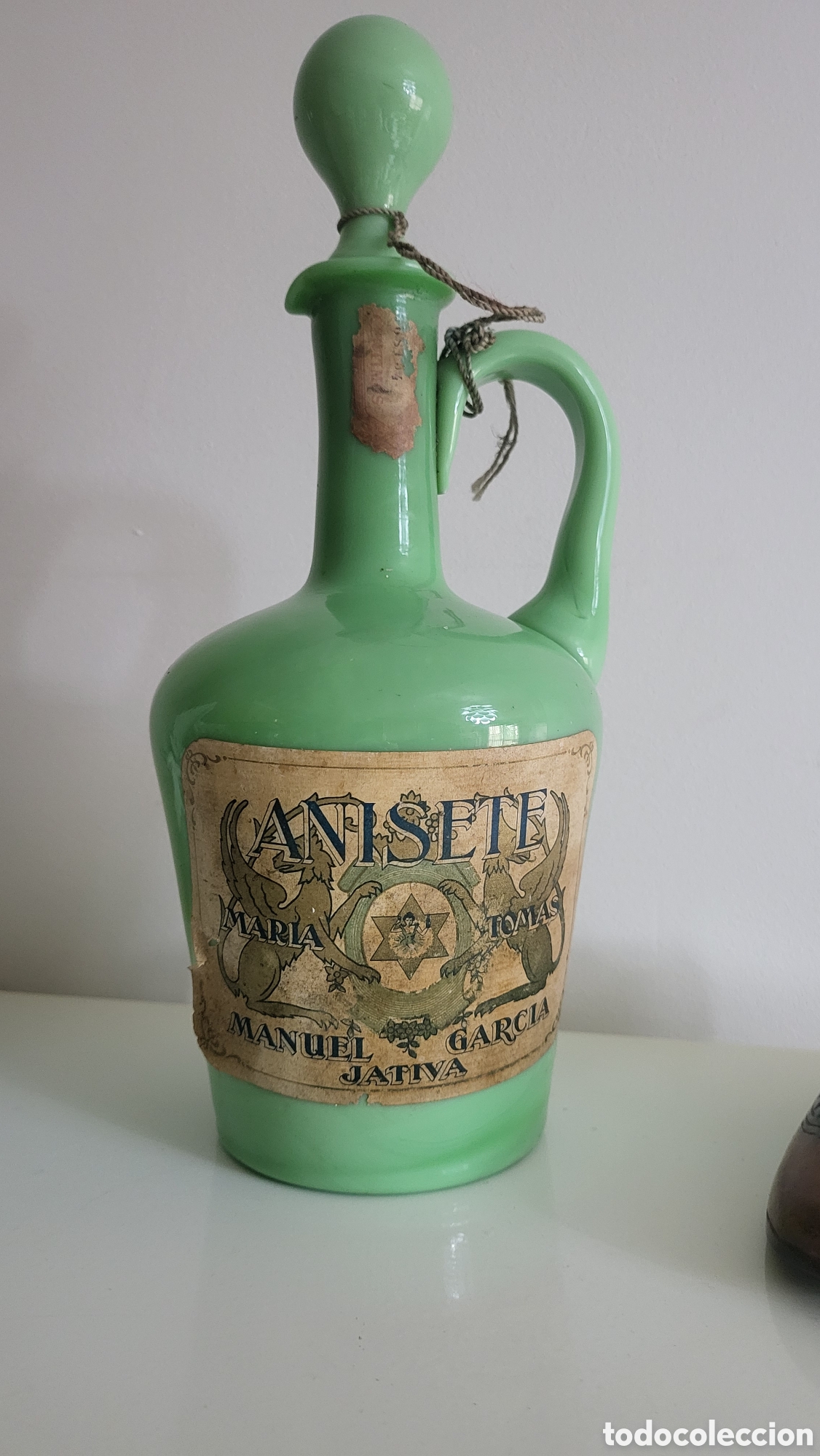 Antig&uuml;edades: ANTIGUA BOTELLA ANISETE MANUEL GARC&Iacute;A- JATIVA