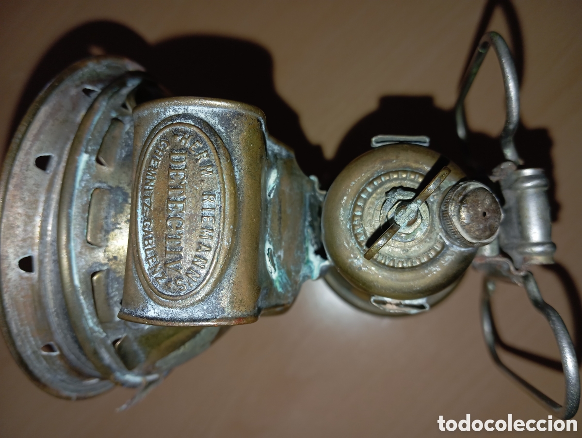 Antig&uuml;edades: Antigua l&aacute;mpara carburo alemana Herm