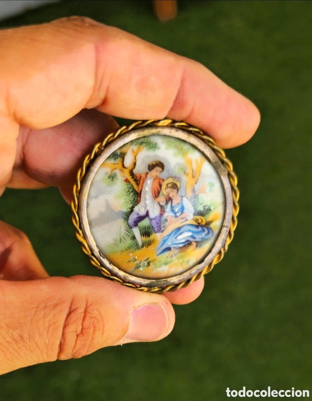 Antig&uuml;edades: Antiguo broche Limoges - Foto 3