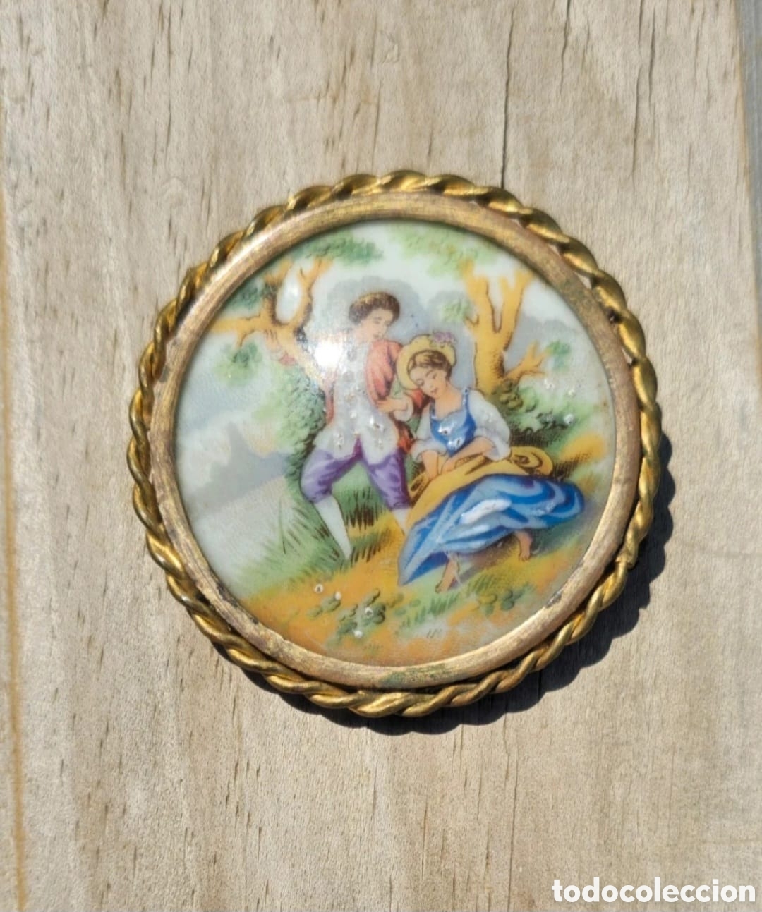 Antig&uuml;edades: Antiguo broche Limoges - Foto 4