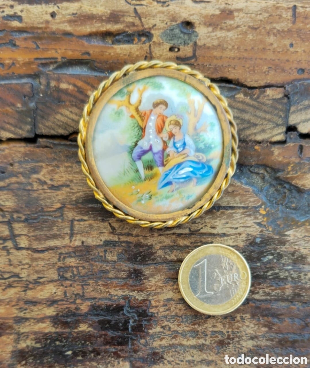 Antig&uuml;edades: Antiguo broche Limoges - Foto 1