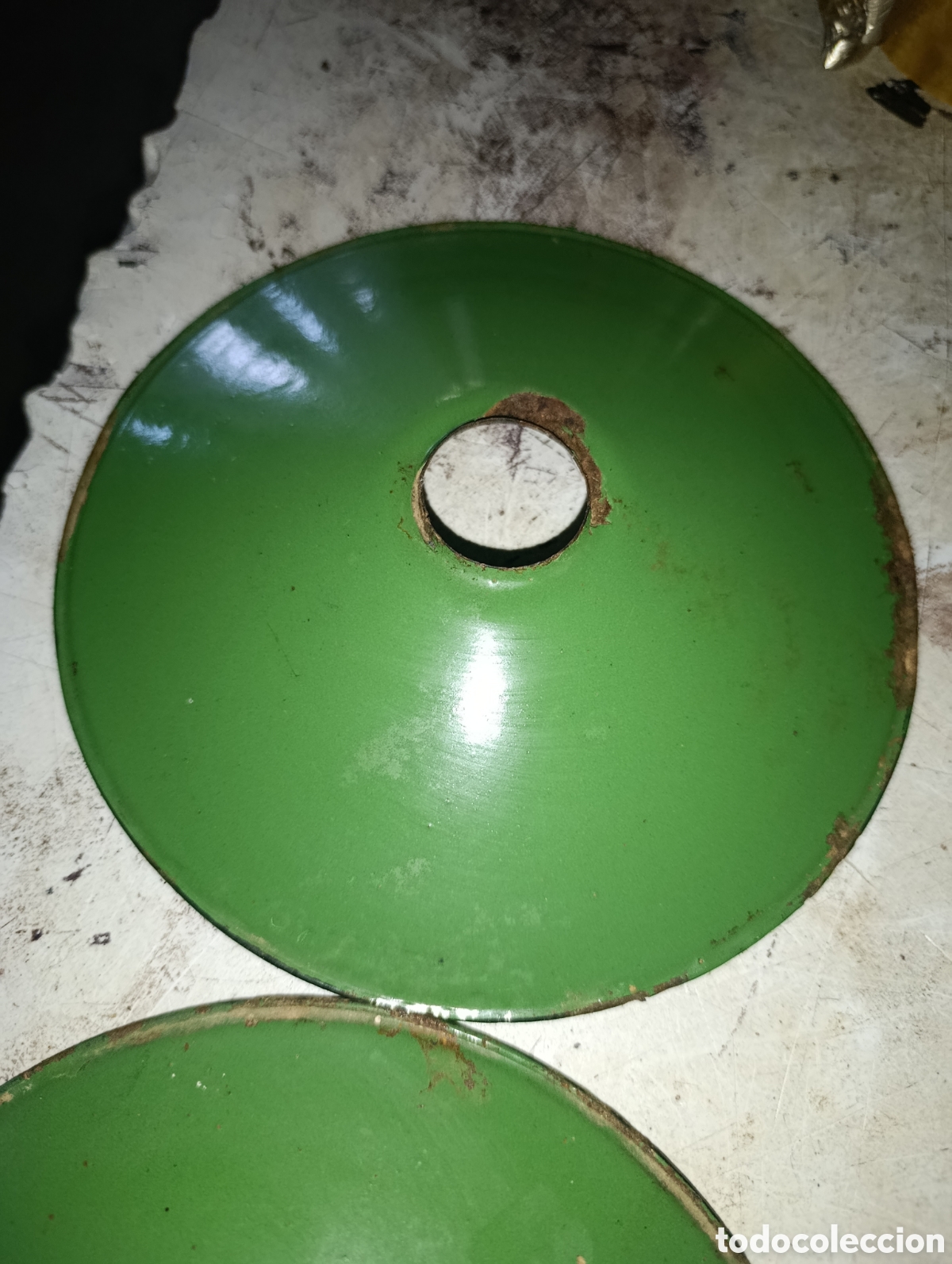 Antig&uuml;edades: Lote de 3 tulipas industriales vintage esmaltadas