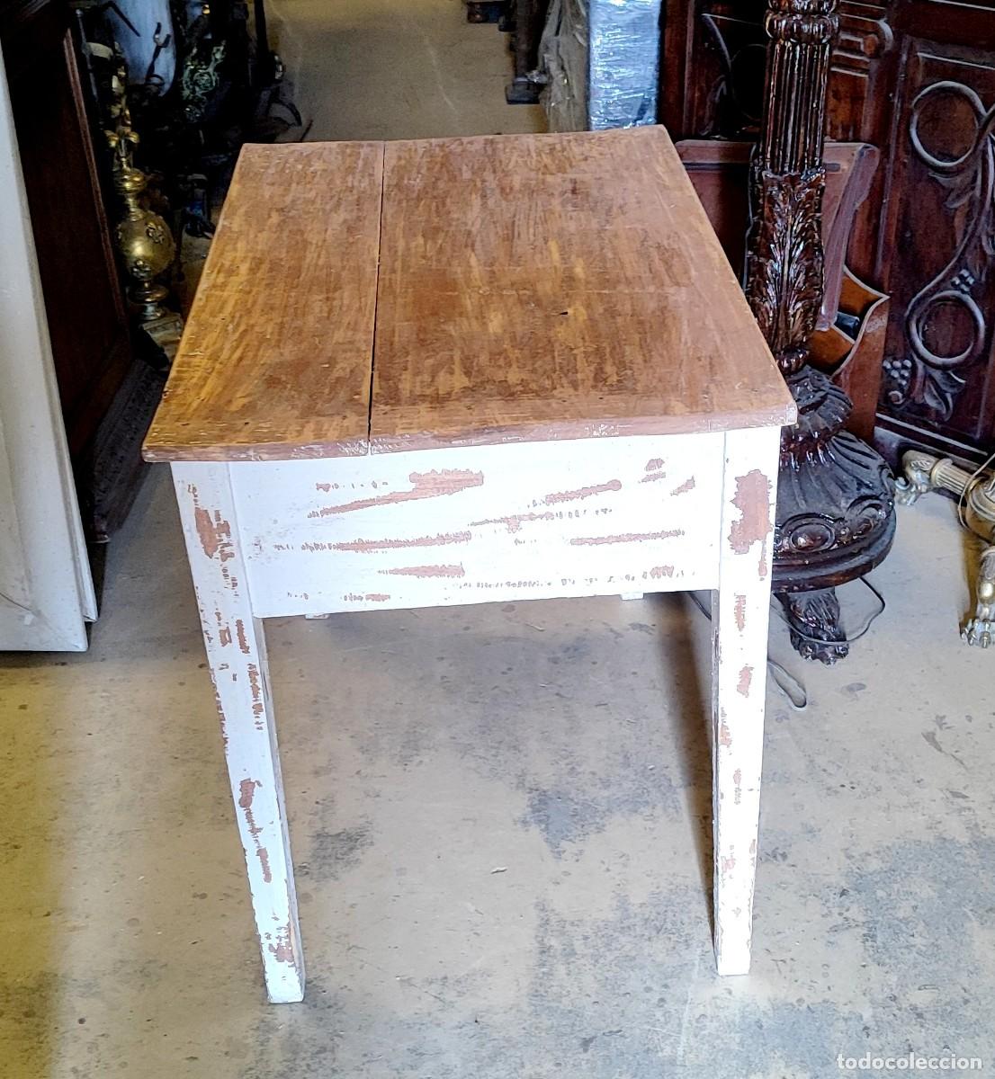 Antig&uuml;edades: Mesa tocinera, de cocina con 2 cajones - Foto 5