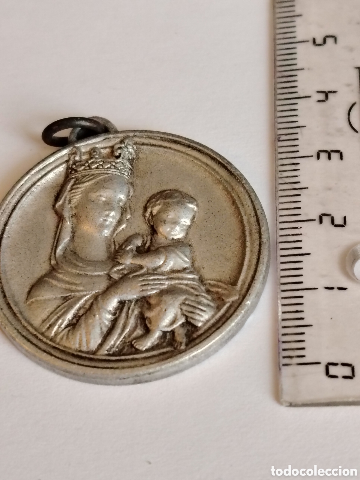 Antig&uuml;edades: Medalla virgen muy antigua a&ntilde;os 1697-1947 (Sabadell)