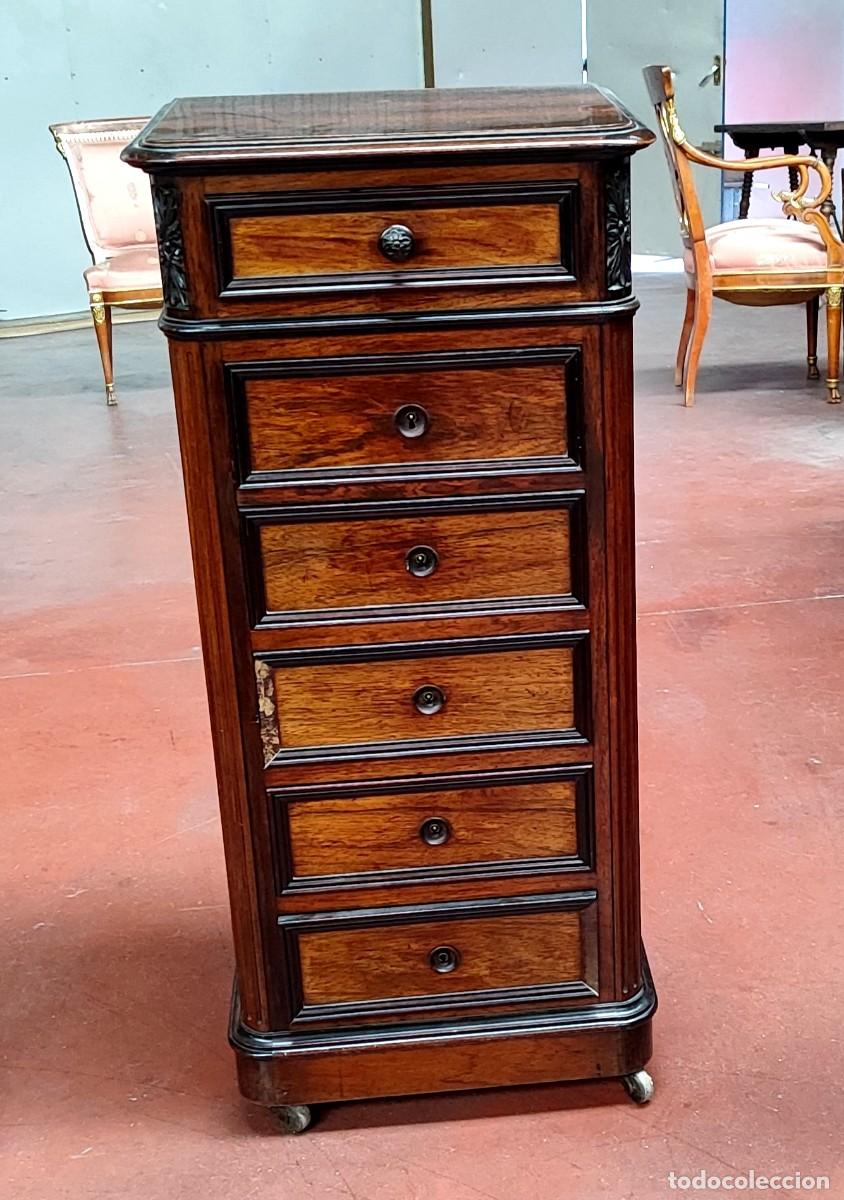 Antig&uuml;edades: Chinfonier, mueble ingles cajonero, con ruedas SXIX