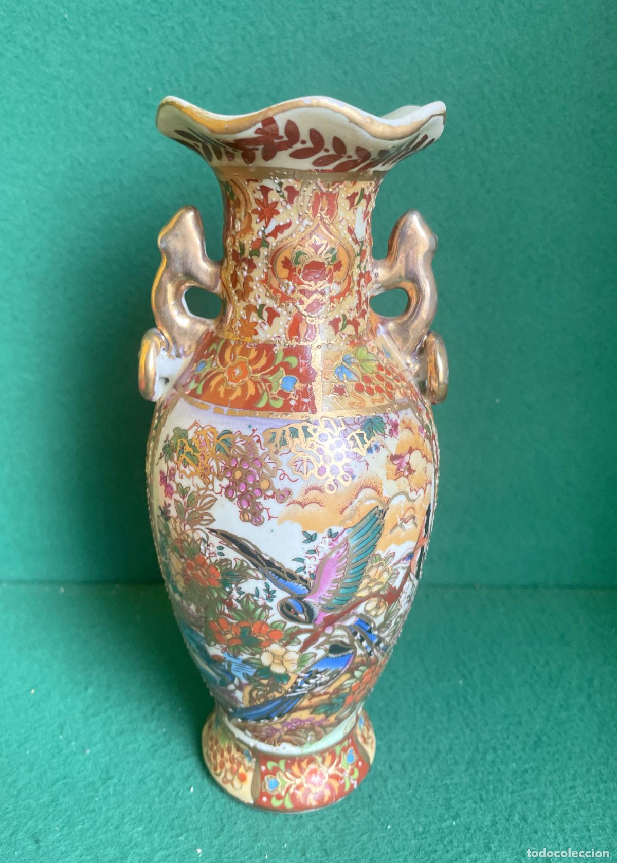 Antig&uuml;edades: JARR&Oacute;N CHINO PORCELANA - T&Eacute;CNICA SATSUMA - 20 CM - SELLADO - PERFECTO ESTADO
