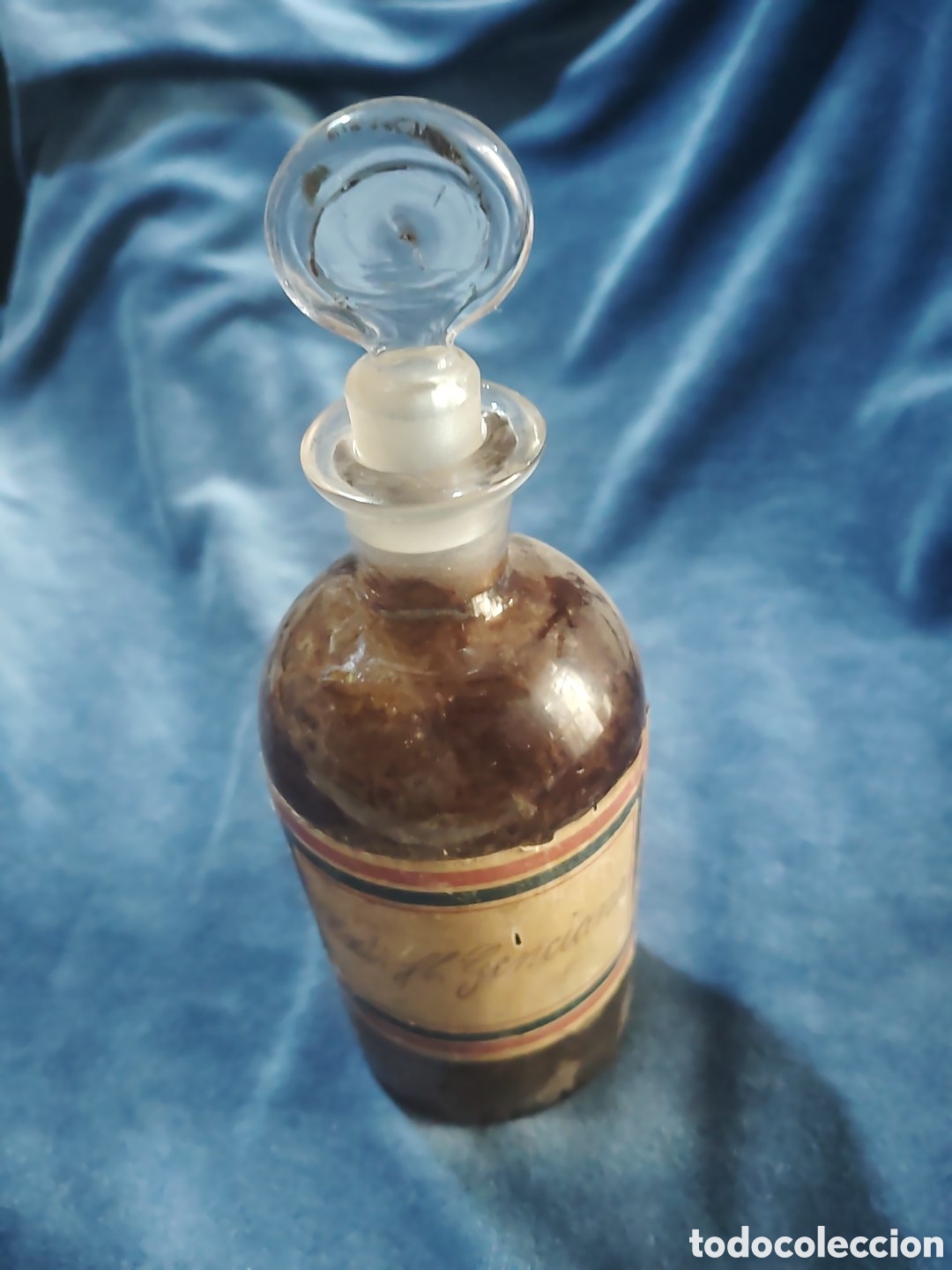 Antig&uuml;edades: Muy antiguo tarro de farmacia. Para extracto de Genciana. Finales S XIX.