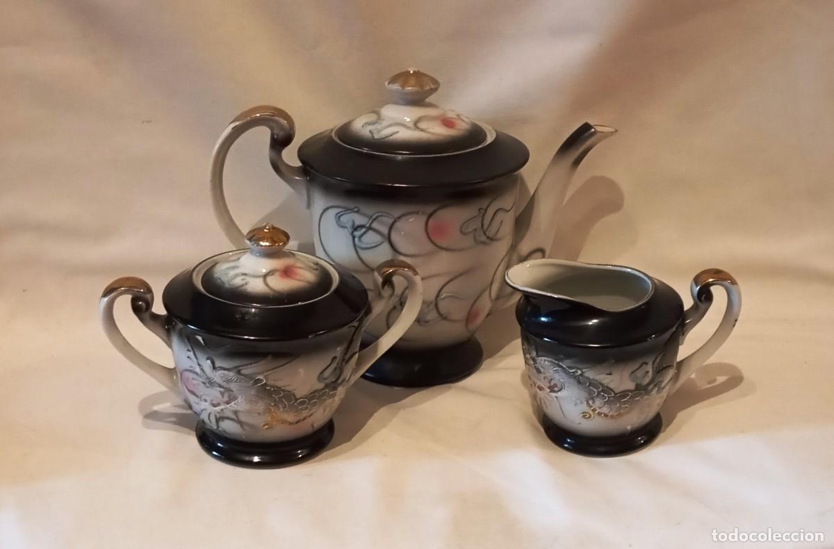Antig&uuml;edades: Set Vintage Japon&eacute;s Dragon Ware