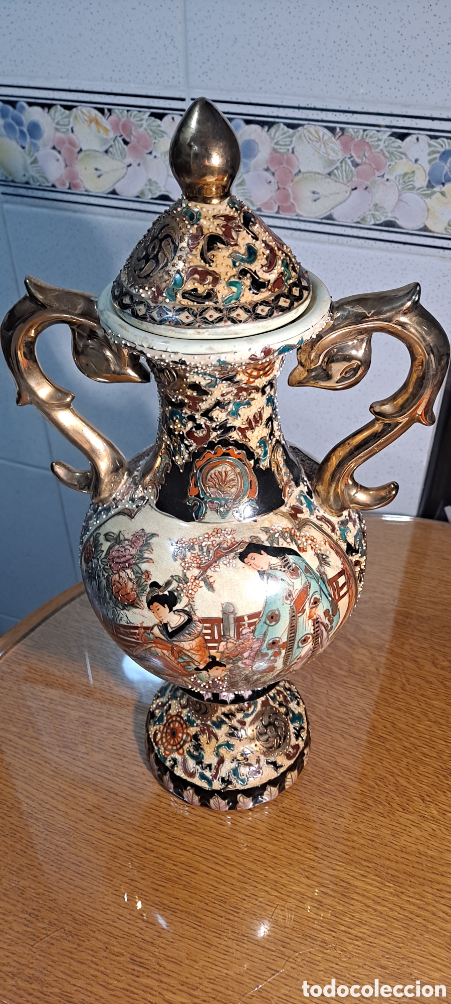 Antig&uuml;edades: JARRON CHINO, MORIAGE, A&Ntilde;OS 60/70, SELLADO Y NUMERADO, IMPECABLE.