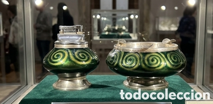 Antig&uuml;edades: &rdquo;BAGU&Eacute;S&rdquo; CONJUNTO - PLATA DE LEY Y ESMALTE - Foto 2
