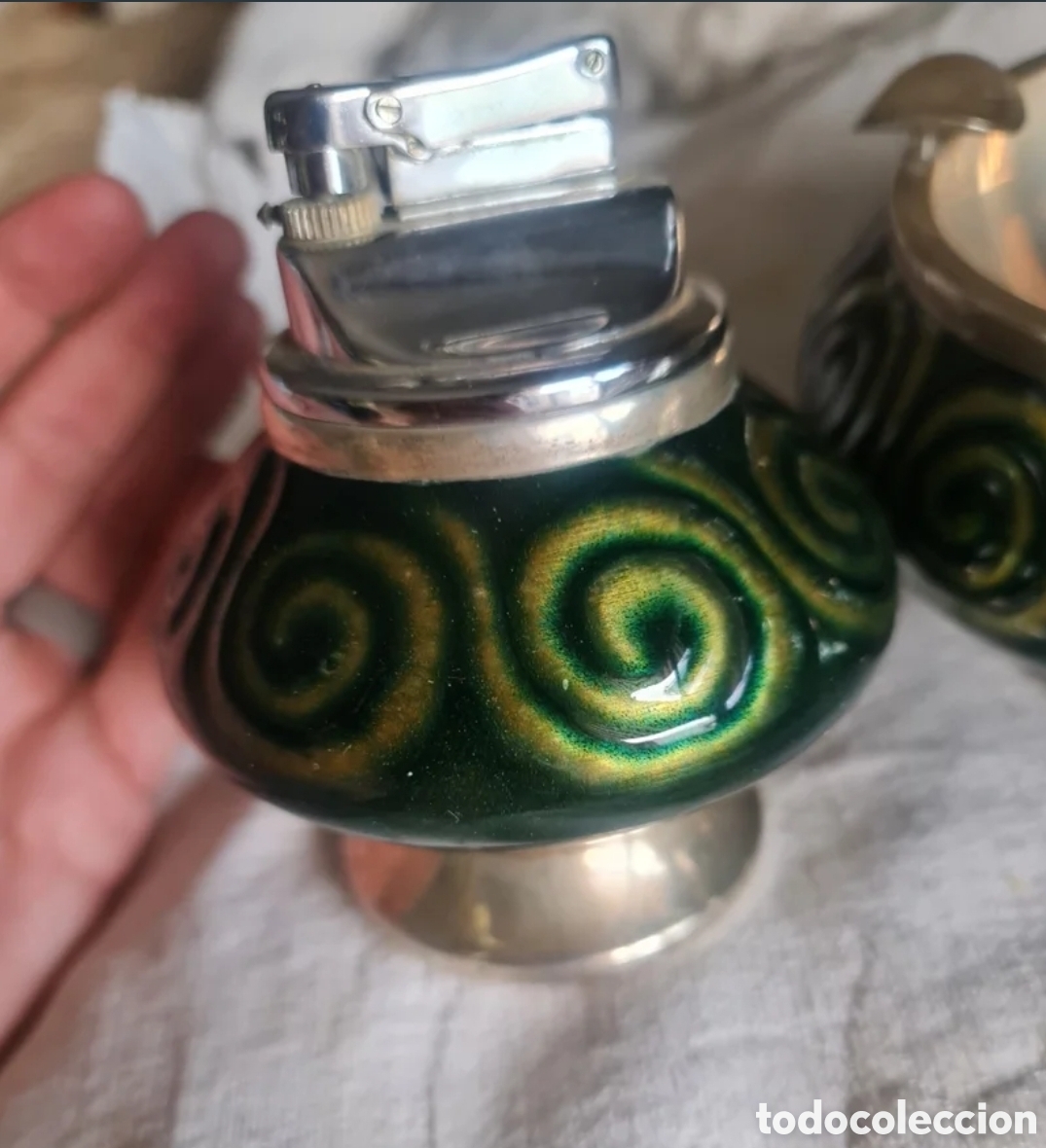Antig&uuml;edades: &rdquo;BAGU&Eacute;S&rdquo; CONJUNTO - PLATA DE LEY Y ESMALTE - Foto 4
