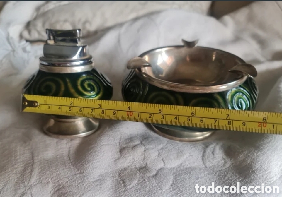 Antig&uuml;edades: &rdquo;BAGU&Eacute;S&rdquo; CONJUNTO - PLATA DE LEY Y ESMALTE - Foto 9