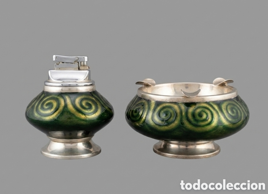 Antig&uuml;edades: &rdquo;BAGU&Eacute;S&rdquo; CONJUNTO - PLATA DE LEY Y ESMALTE - Foto 1