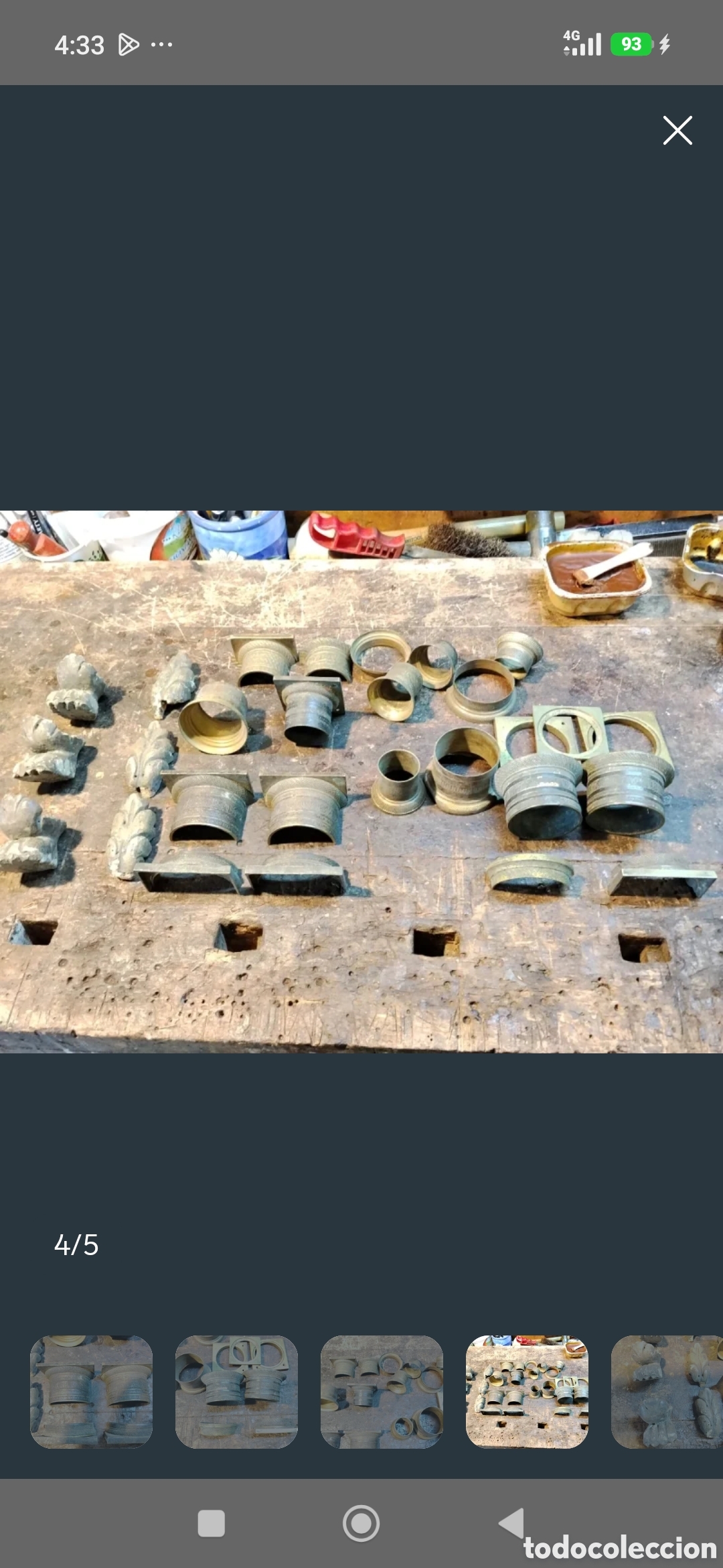Antig&uuml;edades: Pezzi di mobile ottone /legno