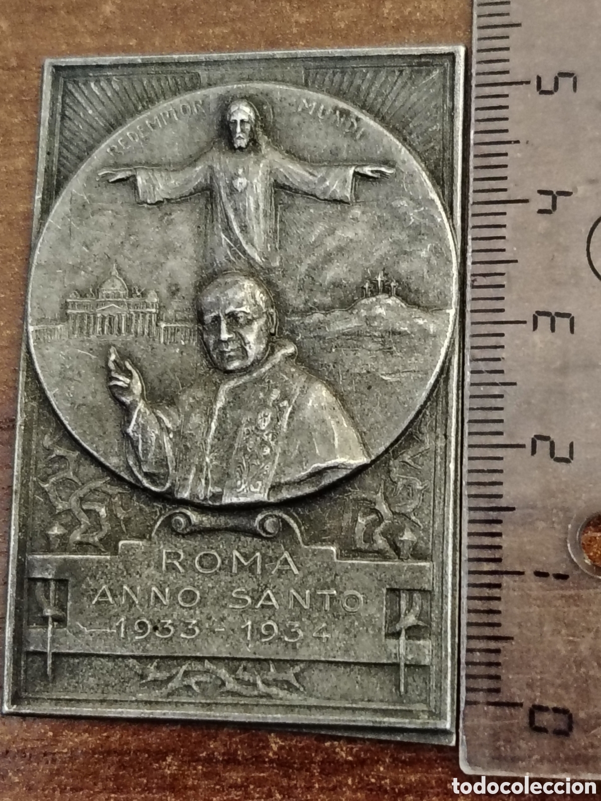 Antig&uuml;edades: Placa de Roma a&ntilde;o santo 1933-1934