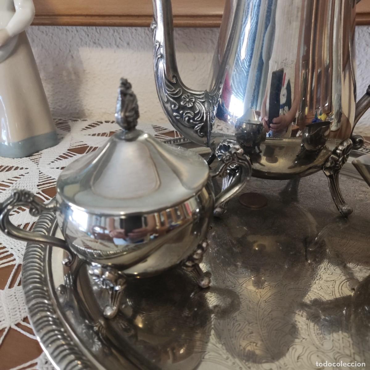 Antig&uuml;edades: juego de cafe de plata antigua - Foto 4