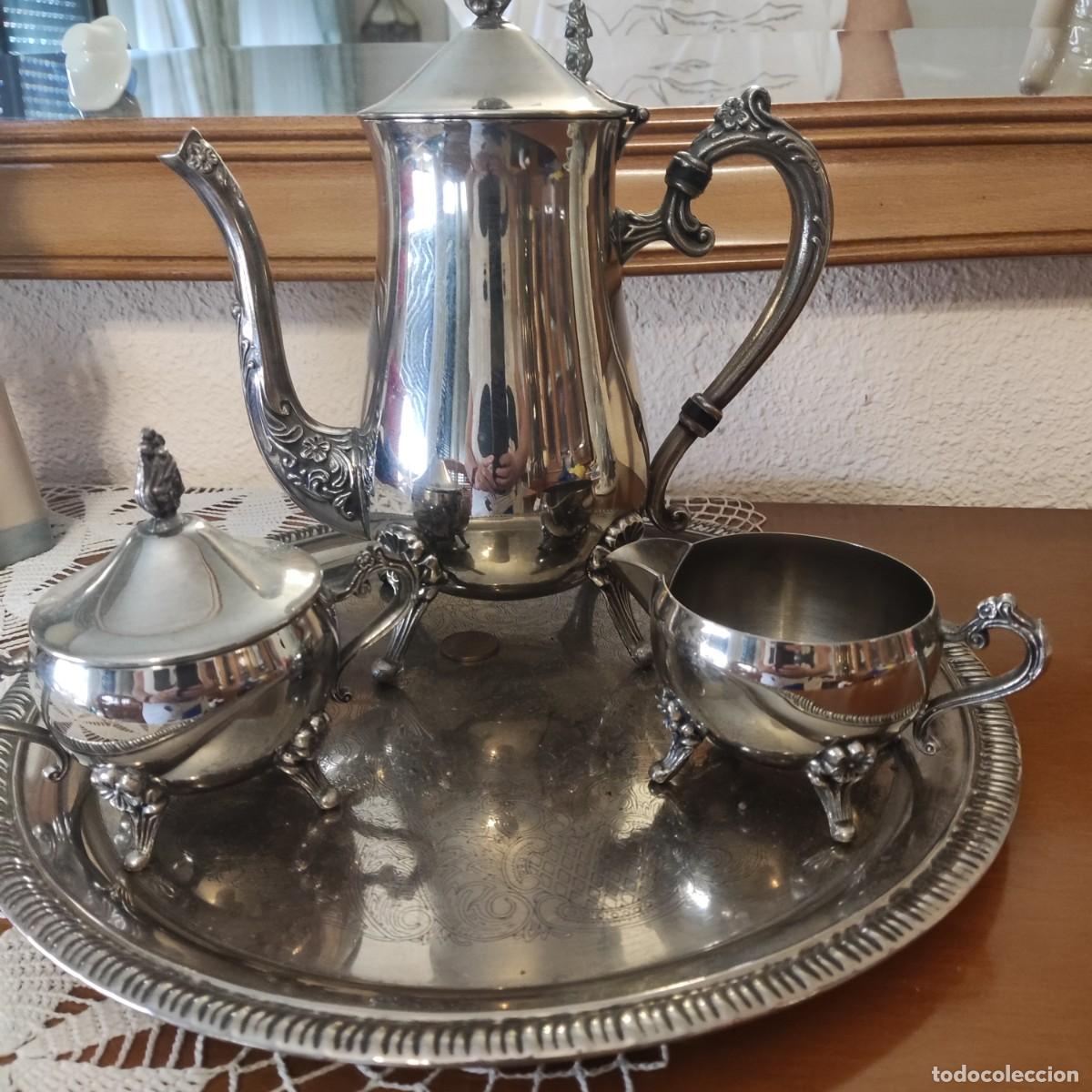 Antig&uuml;edades: juego de cafe de plata antigua - Foto 5