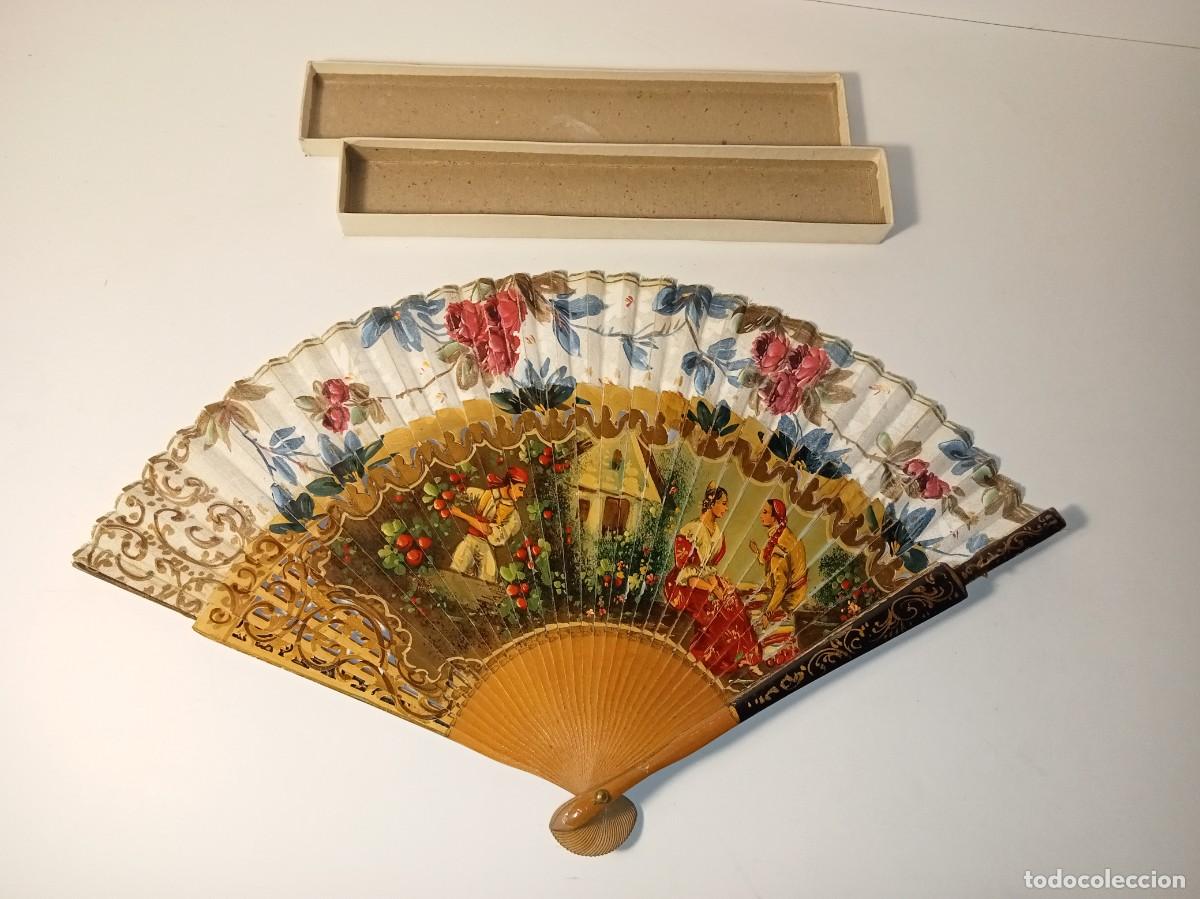 Antig&uuml;edades: ABANICO ANTIGUO DISE&Ntilde;O DE FLORES
